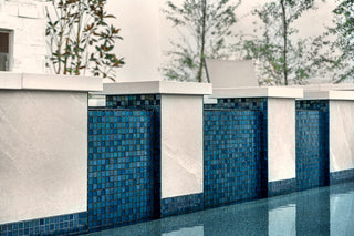 1 x 1  Mosaic Tile Straight Set in All Cast Glass Colors
