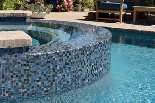 1 x 1  Mosaic Tile Straight Set in All Cast Glass Colors