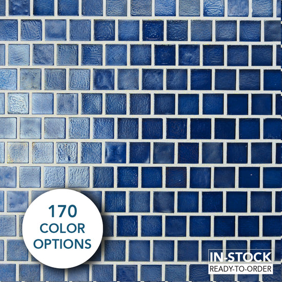 1 x 1  Mosaic Tile Offset in All Cast Glass Colors