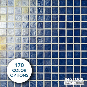 1 x 1  Mosaic Tile Straight Set in All Cast Glass Colors