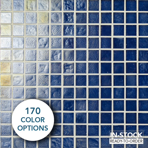 Cast Glass Tile — 1x1 Square Mosaic Straight Set | Oceanside Glass