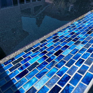 1 x 2  Mosaic Tile Offset in All Cast Glass Colors