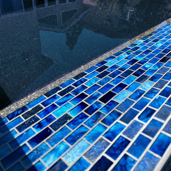 1 x 2  Mosaic Tile Offset in All Cast Glass Colors