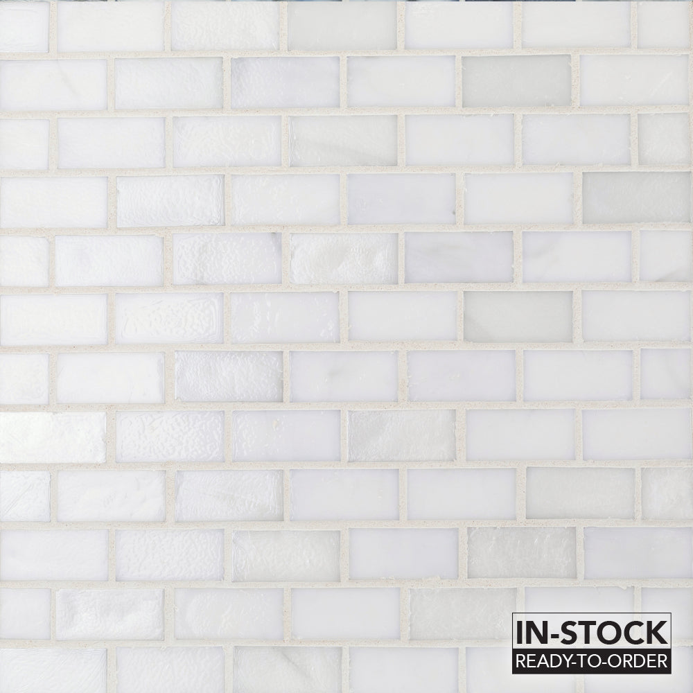 1x2 Mosaic Offset Glass Tile in Coronado Light Grey – Glasstile
