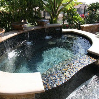 1 x 1  Mosaic Tile Offset in All Cast Glass Colors
