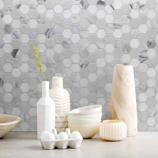 1-5/8” Hexagon in Glacier Blend