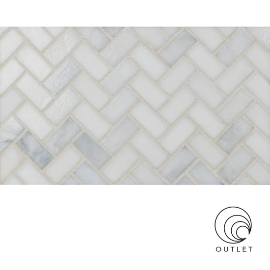 6" x 12" Herringbone Border in Grey Blend