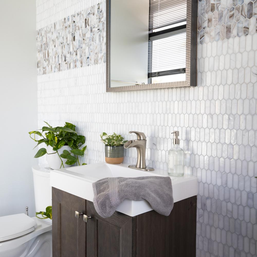 Picket Glass Tile in Catalina Grey Marbled – Glasstile
