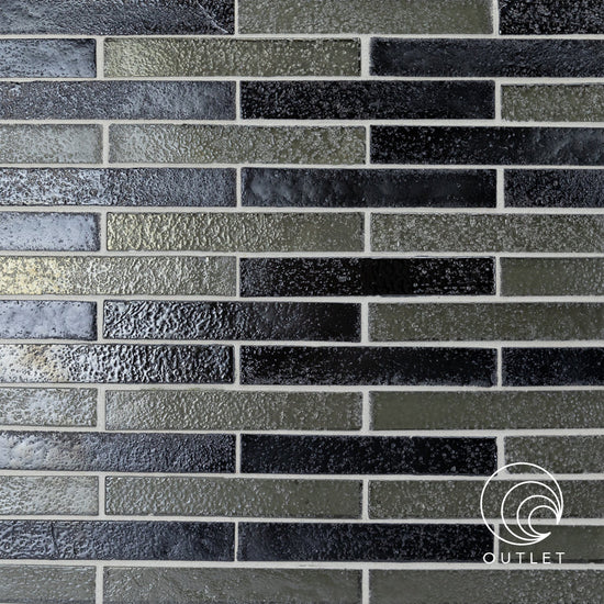 "Vibrato" Linear Mosaic in Pewter & Shadow Textura